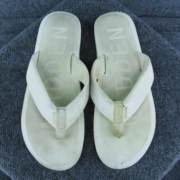 Madden Beachy Men Flip Flop‎ Sandals Off White Synthetic Slip On Size 9 Medium - Picture 3 of 10
